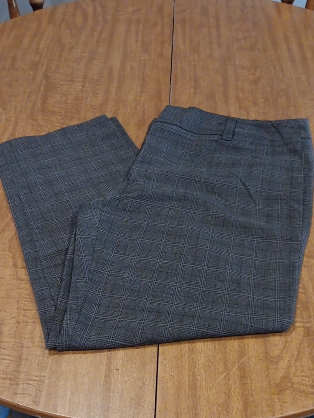 AB Studio Black Glen Plaid Dress Pants